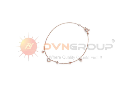 Rose Gold Plated CZ Heart Bracelet